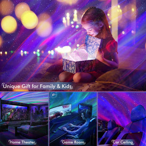 ROSSETTA_Star Projector_NL-0001_Dinosaur Egg_Aurora_14-light options and 19 white noise sound  Star projector celling light white noise sound music streaming