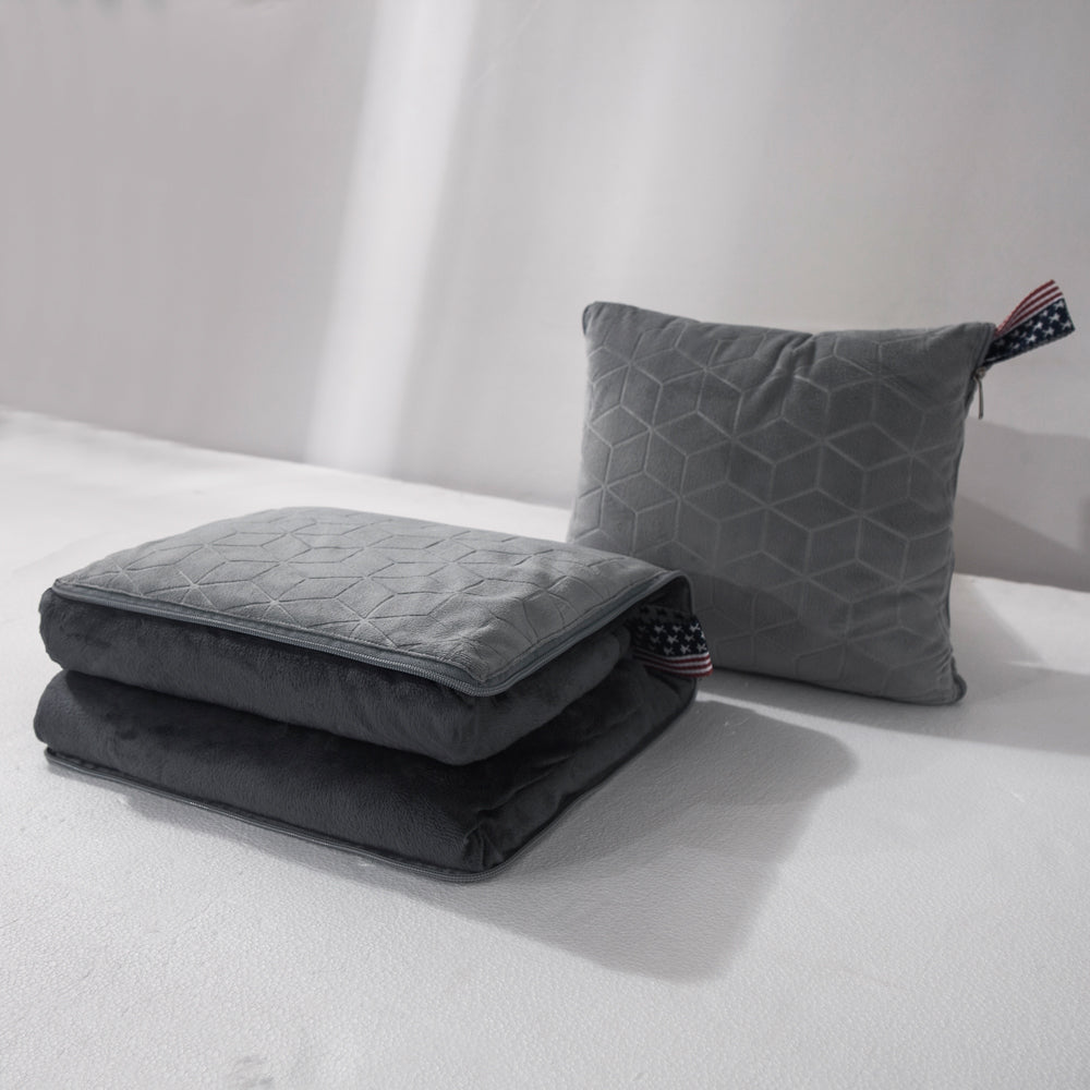 Weighted Blanket Foldable To 11" Weighted Travel Pillow - 8lbs - Light Gray